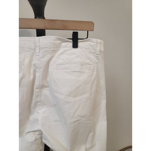 Frank & Eileen Wicklow The Italian Chino Cropped Raw Hem White Twill Pants Sz 10 - Picture 6 of 11